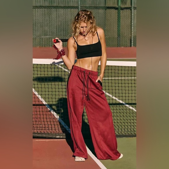 Free People Pants - Free People Movement Fineline Pants in Sour Cherry size Large - NWT